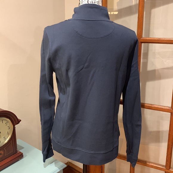 Vineyard Vines Women's Cotton Jersey 1/4 Zip Blue Pullover, Size Medium - Picture 2 of 6